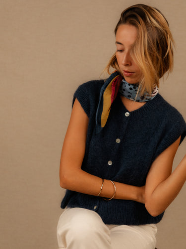 GILET LAZARE BLEU #couleur_bleu