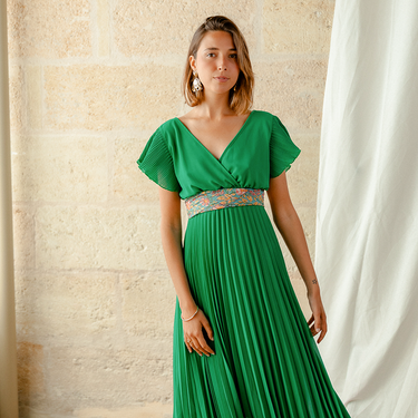 ROBE LUCIENNE EMERAUDE #couleur_emeraude