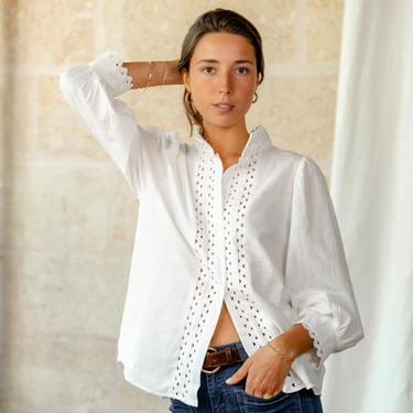 CHEMISIER LEONTINE BLANC #couleur_blanc