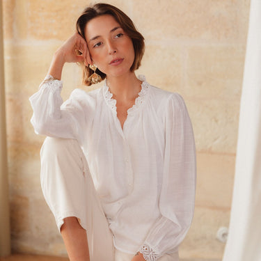 CHEMISIER MARGUERITE BLANC #couleur_blanc
