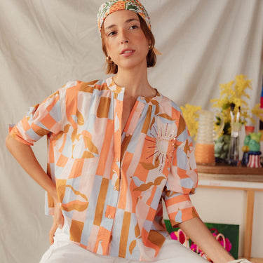 CHEMISIER SIMONE ORANGE #couleur_orange