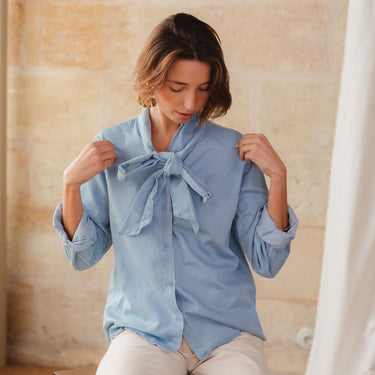 CHEMISIER LEONIE BLEU #couleur_bleu