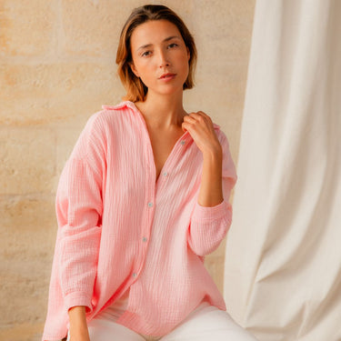 CHEMISIER MAËL ROSE #couleur_rose
