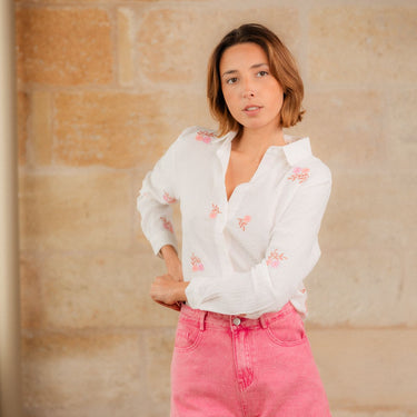 CHEMISIER HERMINE BLANC #couleur_blanc