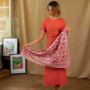 FOULARD RAPHAËL ROSE #couleur_rose