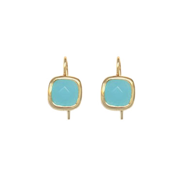 BOUCLES CLARENCE BLEU TURQUOISE / DORÉ #couleur_bleu-turquoise-/-doré