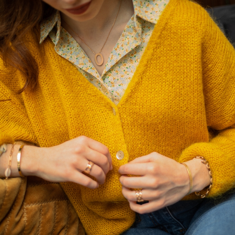 Gilet couleur top moutarde