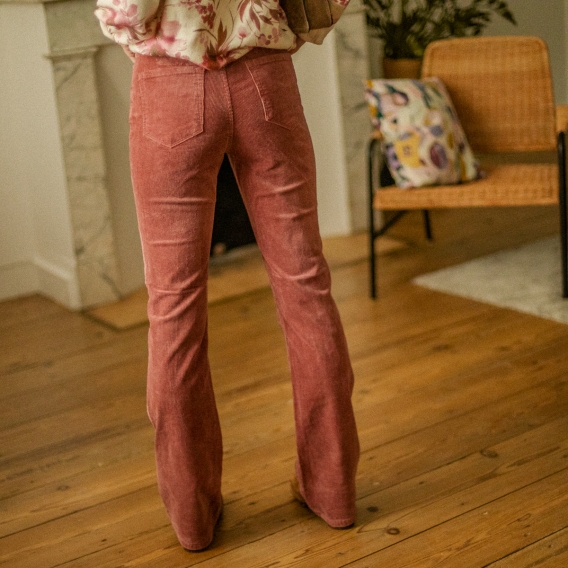 Pantalon flare velour deals