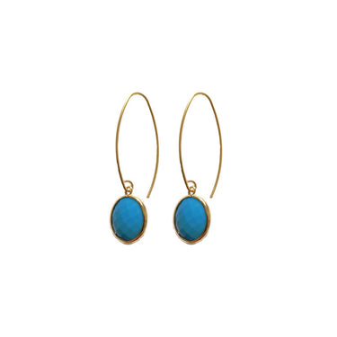 BOUCLES PAULA BLEU TURQUOISE / DORÉ #couleur_bleu-turquoise-/-doré
