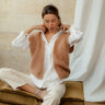 GILET BASILE BEIGE SÉPIA #couleur_beige-sépia