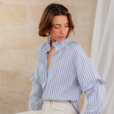 CHEMISIER HONORE BLEU #couleur_bleu