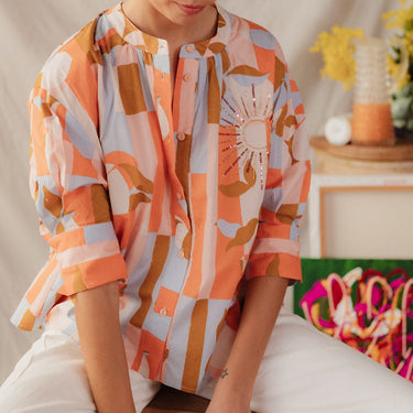CHEMISIER SIMONE ORANGE #couleur_orange