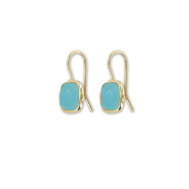 BOUCLES CLARENCE BLEU TURQUOISE / DORÉ #couleur_bleu-turquoise-/-doré